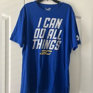 Under Armour Blue and White Men's Tee